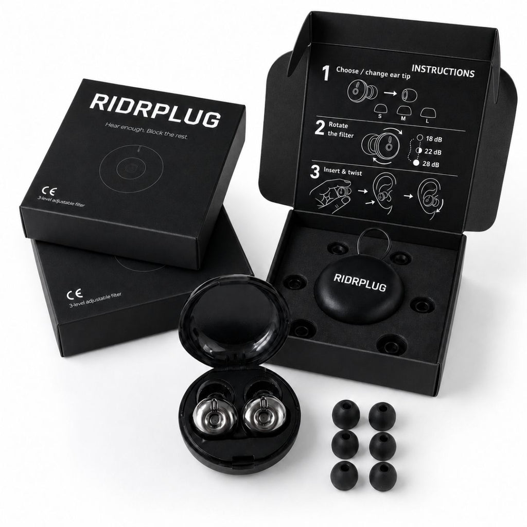 Ridrplug — Ride Longer. Hear Better. More Focus.